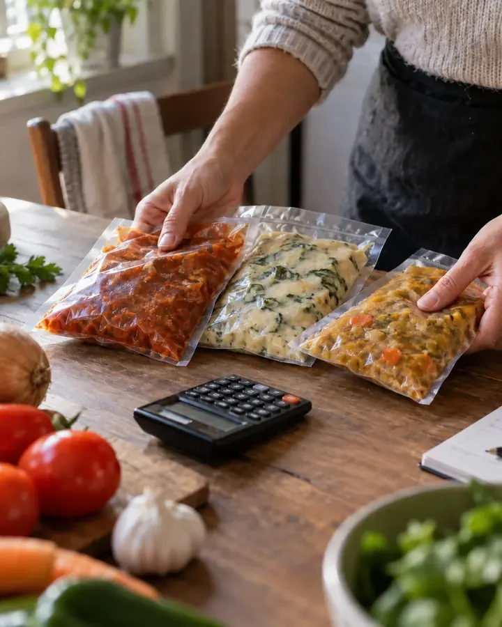 Plats sous vide et calculatrice pour fixer les prix